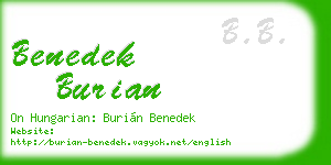 benedek burian business card