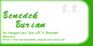benedek burian business card